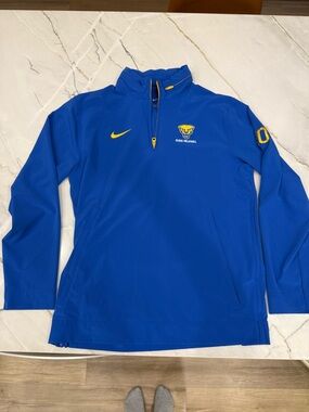 Nike Royal Blue and Yellow Quarter-Zip Pullover